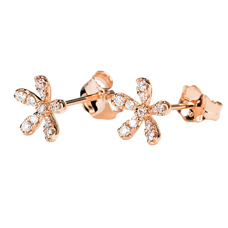 0.16CT Simple Floral Stud Earring [pre order] - SE003