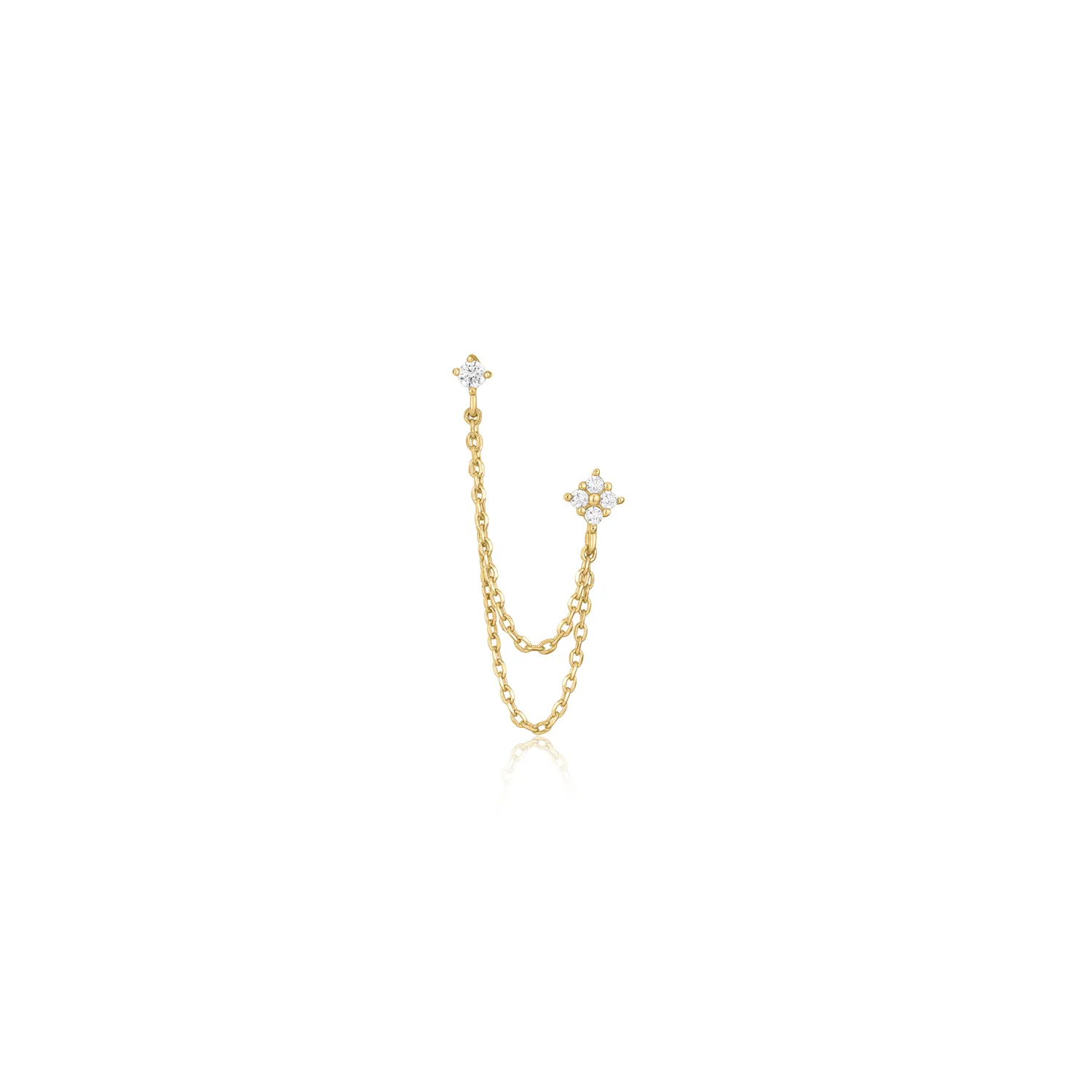 14k Chain Duo Stud