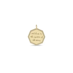 14k Single Large Kindness is the signature of the strong Octagon Mantra Charm Pendant