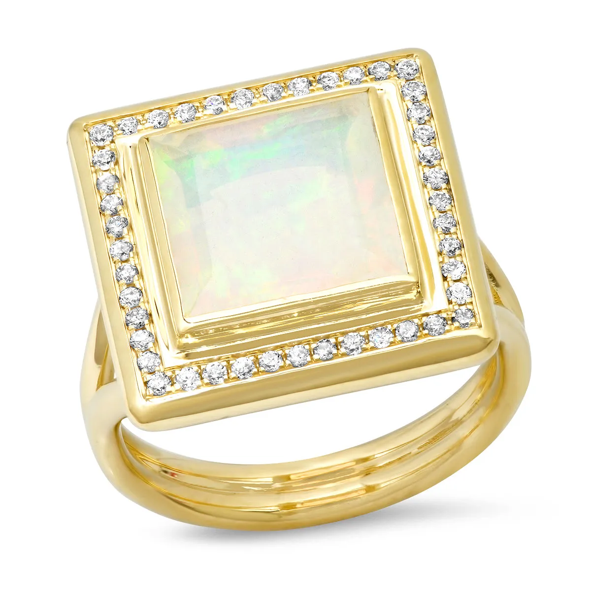 14K YG Opal and Diamond Ring