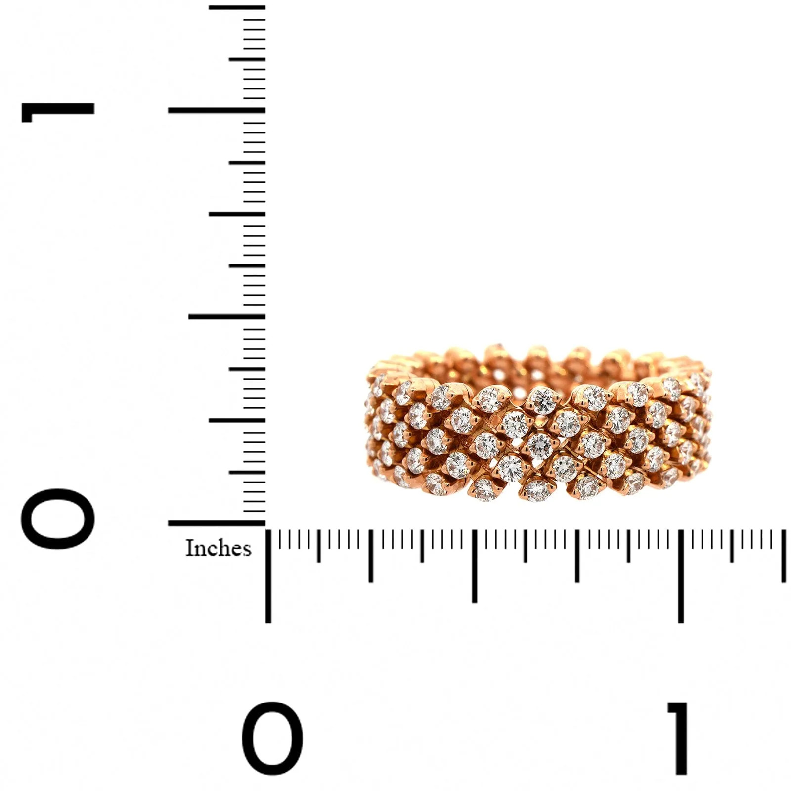 18K Rose Gold 5 Row Adjustable Diamond Ring