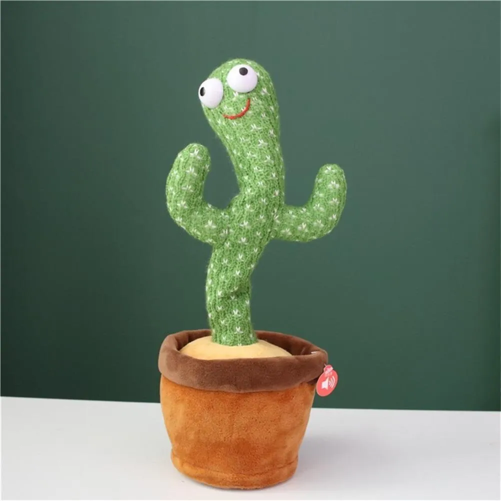 2PCS 120 Songs USB Dancing cactus Dancer Speaker Repeat Say Talk talking Baby Stuffed Plush plushie Toy children's toys for girl