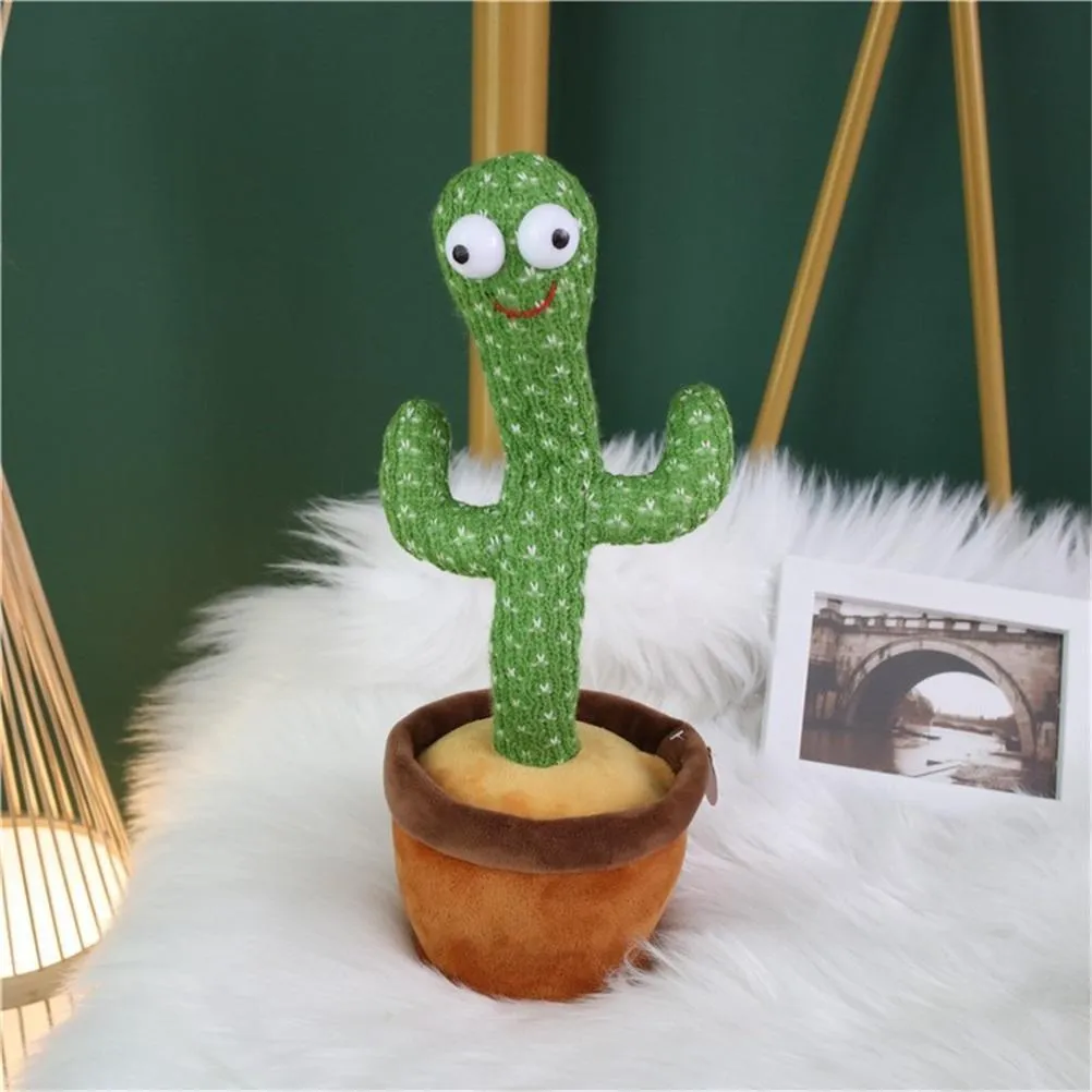 2PCS 120 Songs USB Dancing cactus Dancer Speaker Repeat Say Talk talking Baby Stuffed Plush plushie Toy children's toys for girl