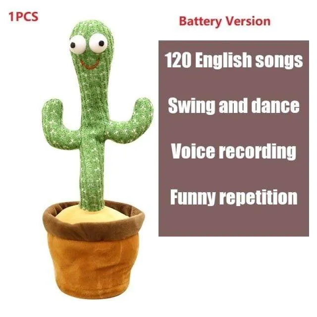 2PCS 120 Songs USB Dancing cactus Dancer Speaker Repeat Say Talk talking Baby Stuffed Plush plushie Toy children's toys for girl