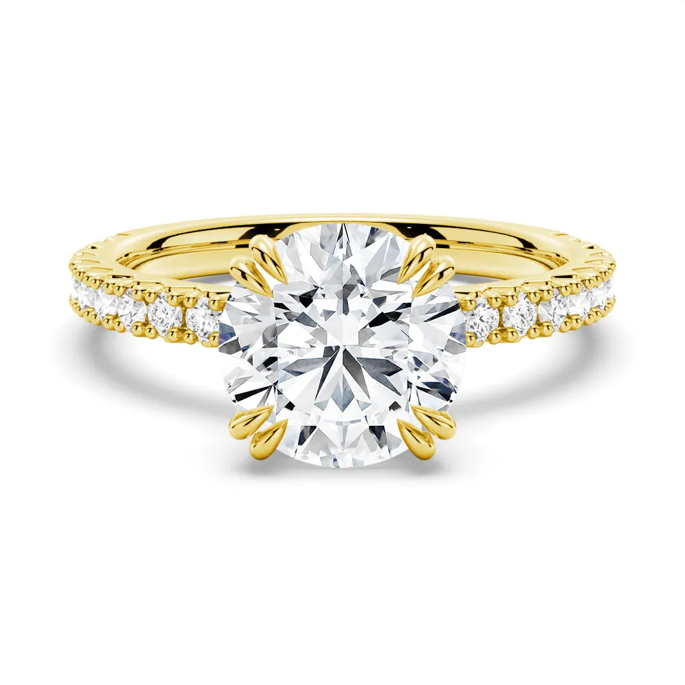 3 CT. Moissanite Engagement Ring Solitaire With Pavé Accents