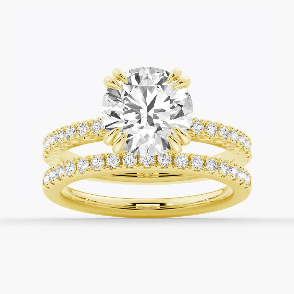 3 CT. Moissanite Engagement Ring Solitaire With Pavé Accents