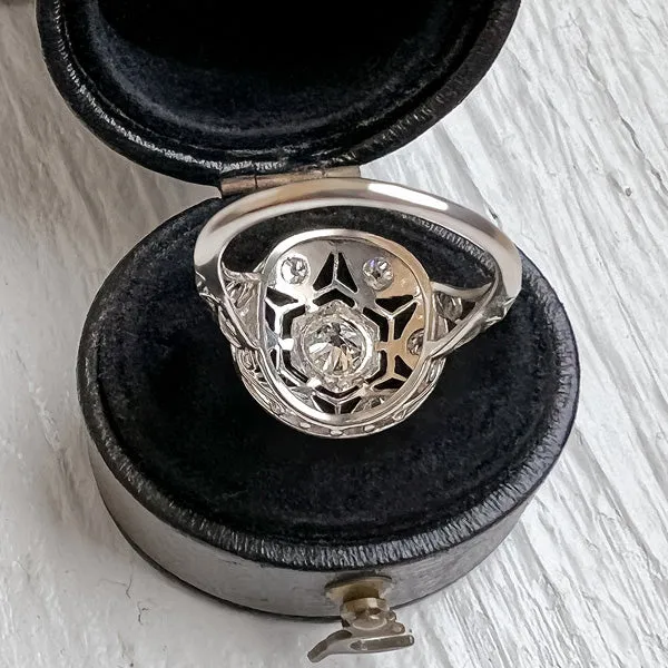 Art Deco Engagement Ring, Old Euro 0.35.