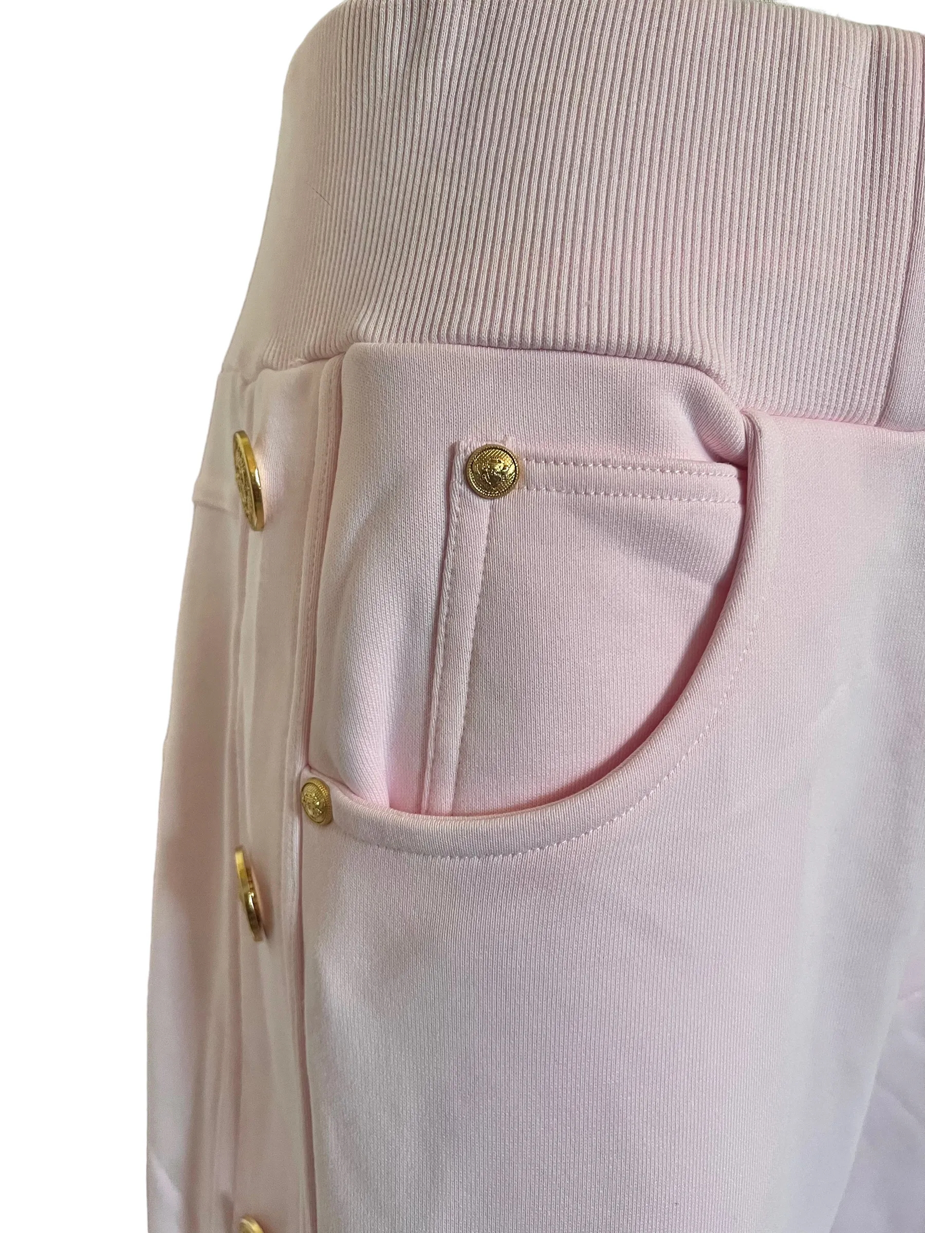 Balmain Pink Size Side Button Size M Boyfriend Lounge Pants