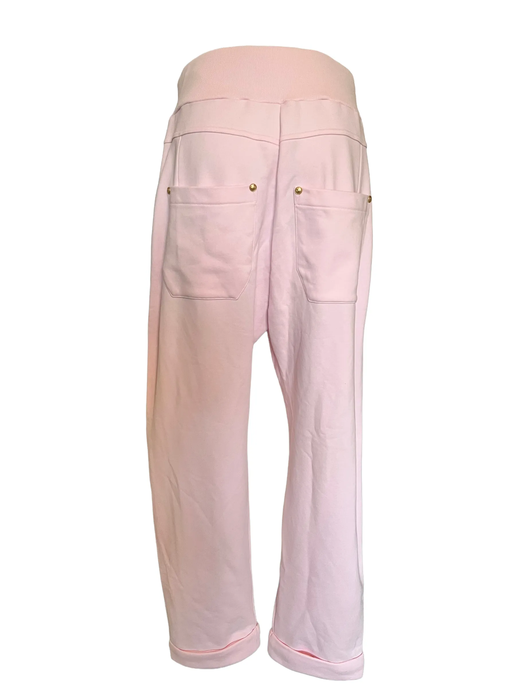 Balmain Pink Size Side Button Size M Boyfriend Lounge Pants