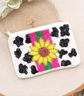 Beaded coin clutch   SUNFLOWER COW