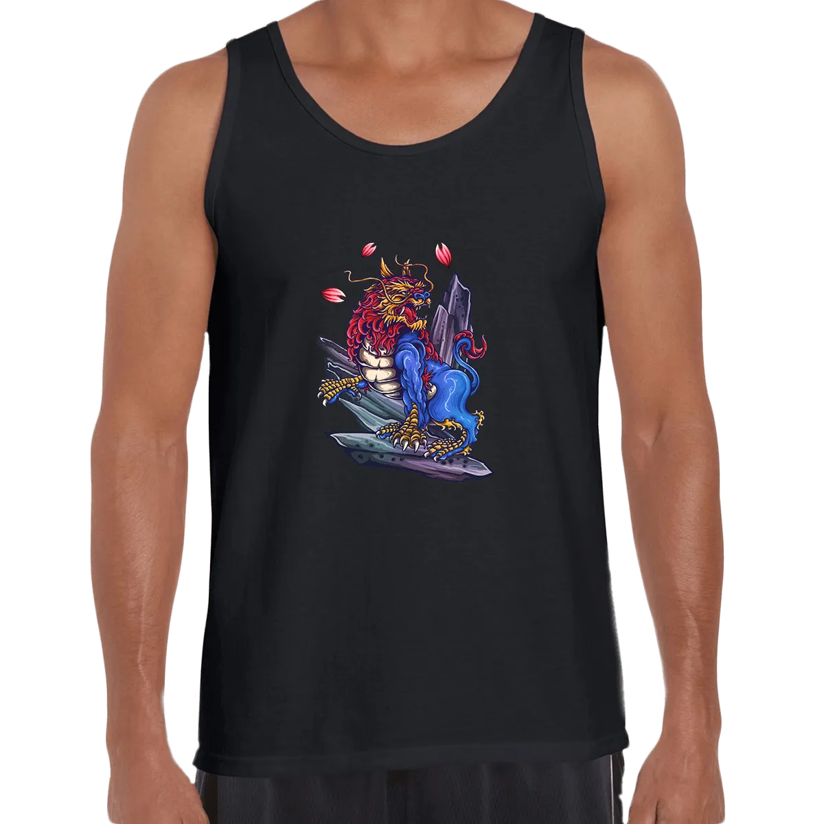 China Dragon Yin Yang Art, China Graphic Design Printed Unisex Tank Top