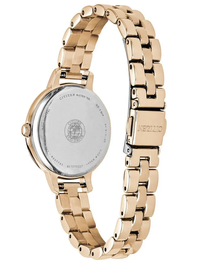 Citizen Eco-Drive Womens Chandler Watch - Rose Gold-Tone - Bracelet - Date