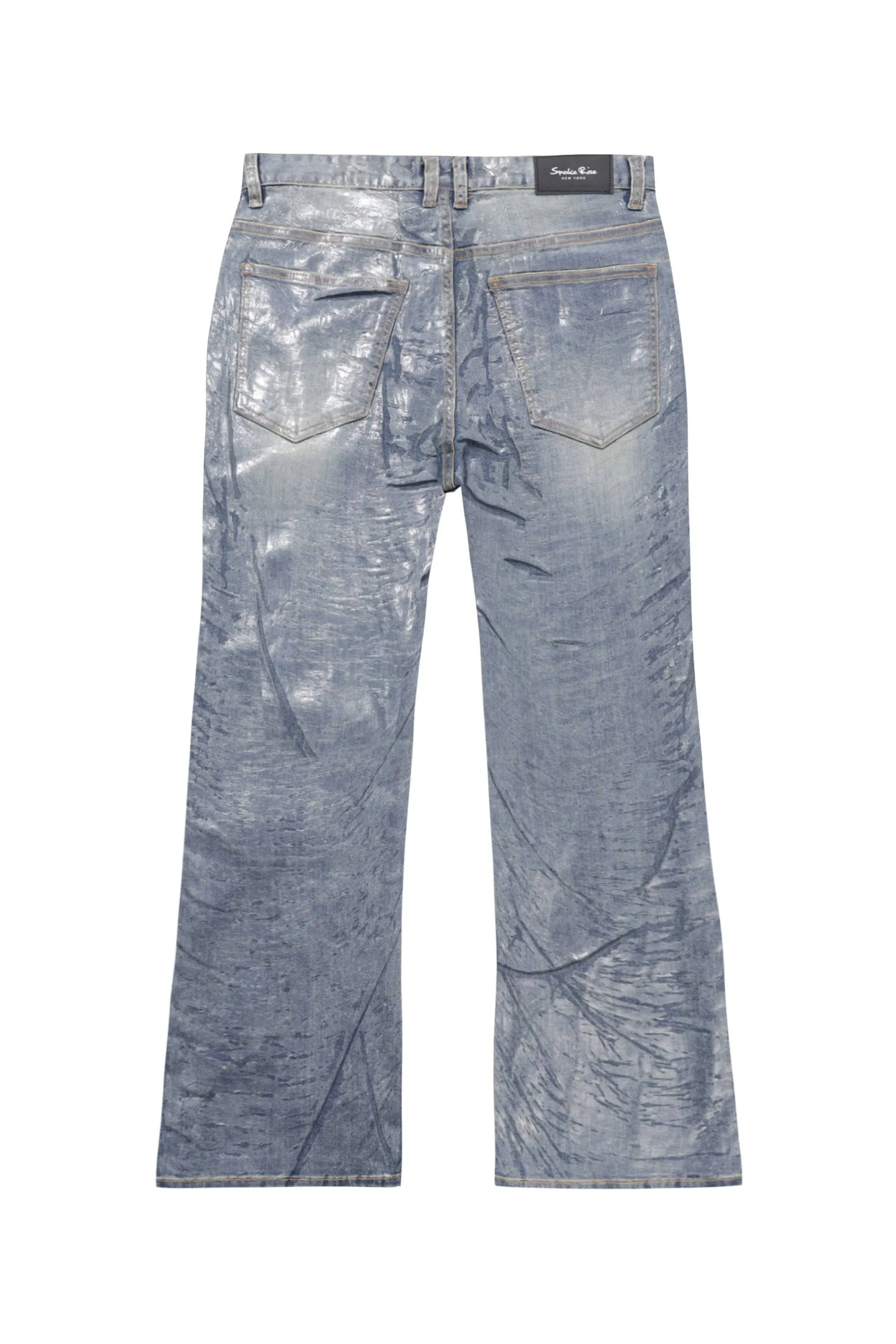 Clear Foil Denim Pants - Clear Foil Blue