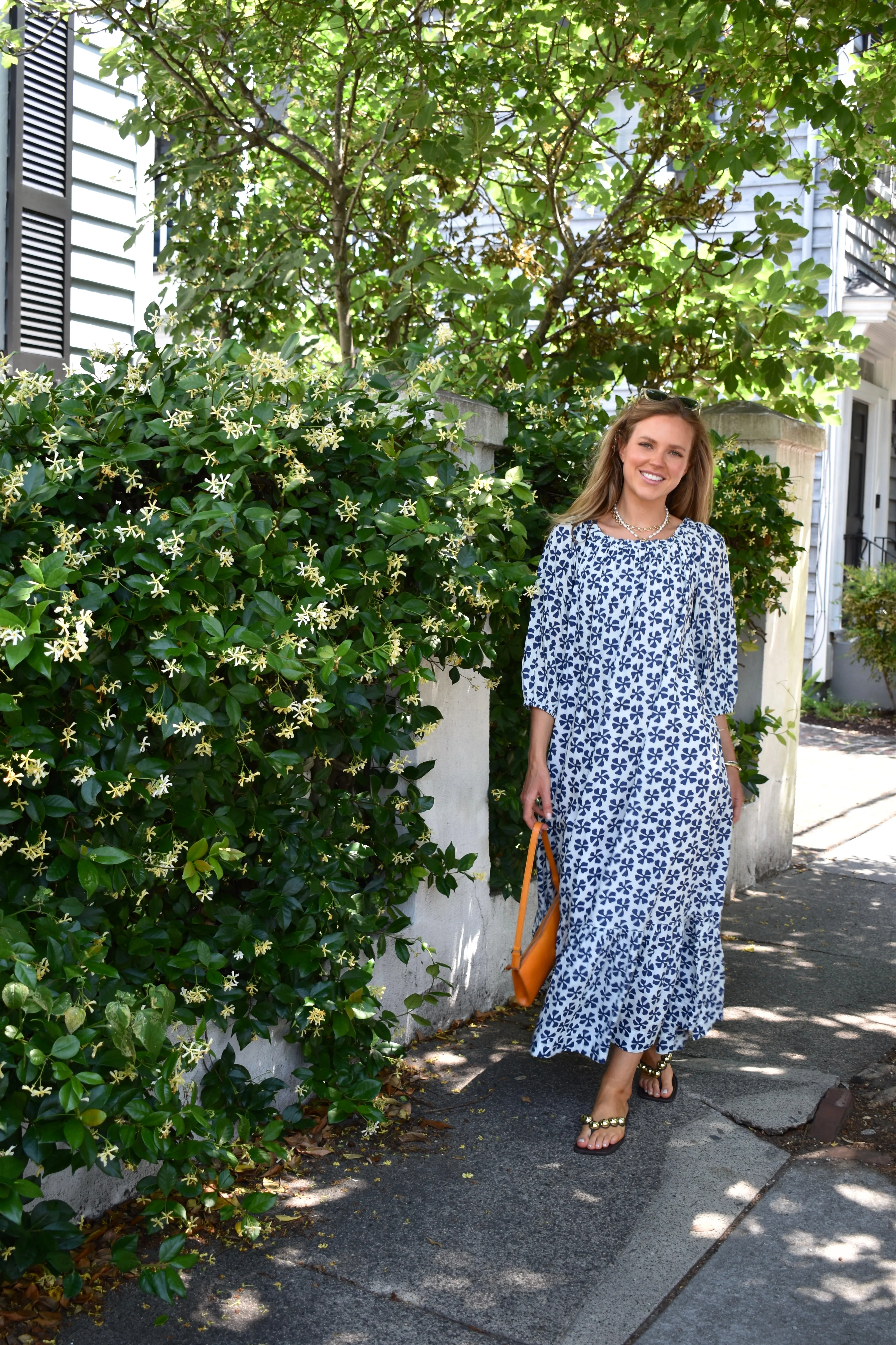 Cosette One Size Maxi Dress Navy Bloom