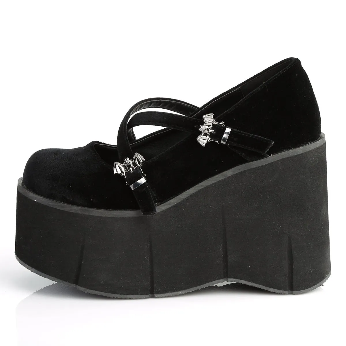 Demonia KERA-10 | Black  Velvet Mary Janes