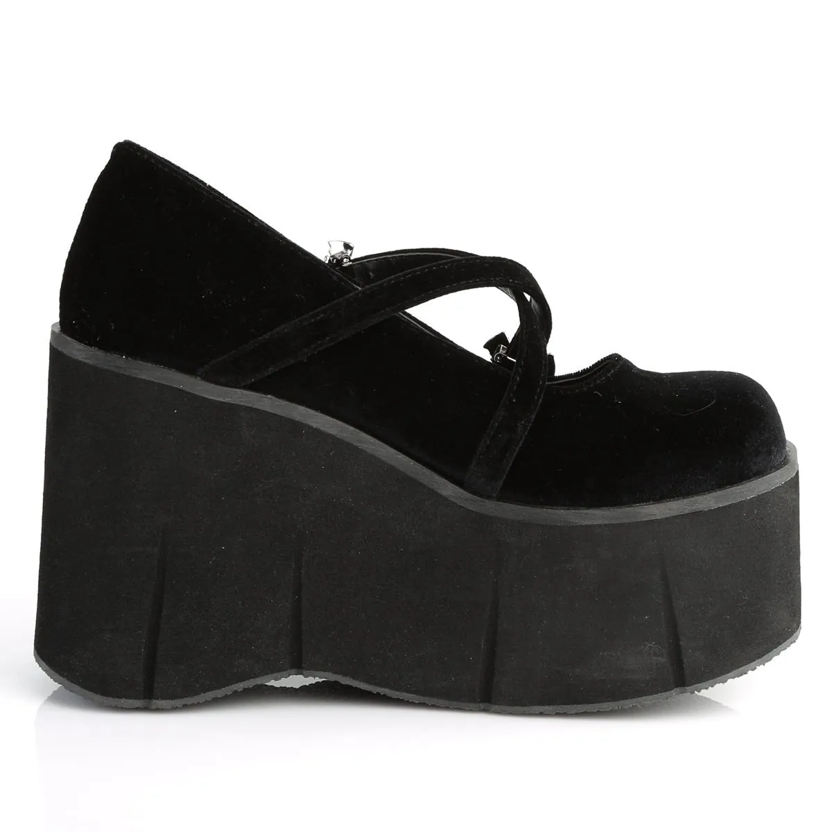 Demonia KERA-10 | Black  Velvet Mary Janes