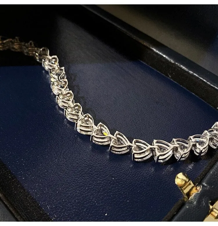 Diamond Tennis Heart Bracelet