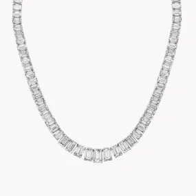 Emerald Cut Diamond Riviera Necklace