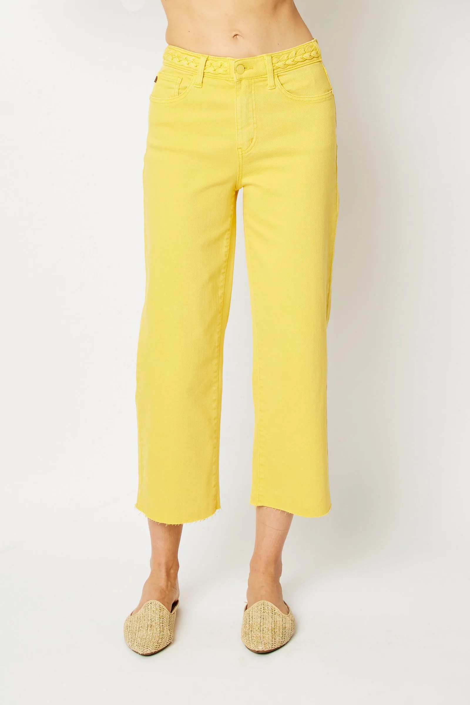 Emersyn Mid Rise Capri by Judy Blue - Yellow PREORDER