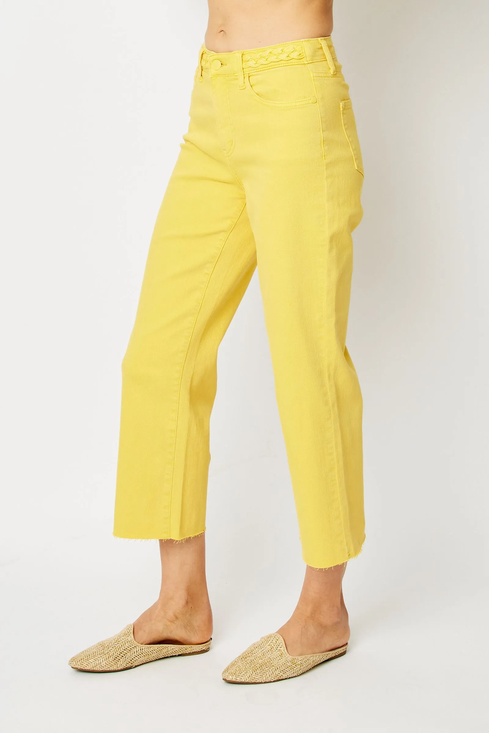 Emersyn Mid Rise Capri by Judy Blue - Yellow PREORDER