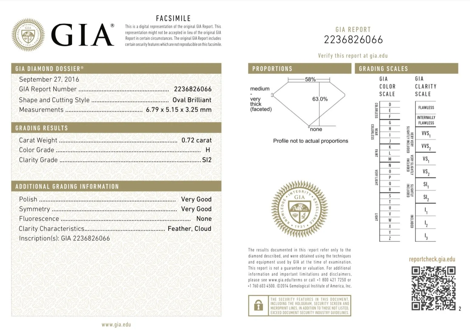 Estate 14K W Gold 1.05ctw G-H/VS1-SI2 Diamond Eng. Ring GIA #2236826066