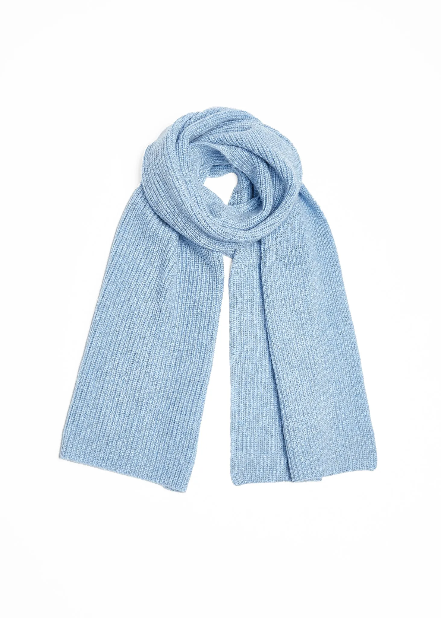 Foxford Blue Ribbed Cashmere Scarf