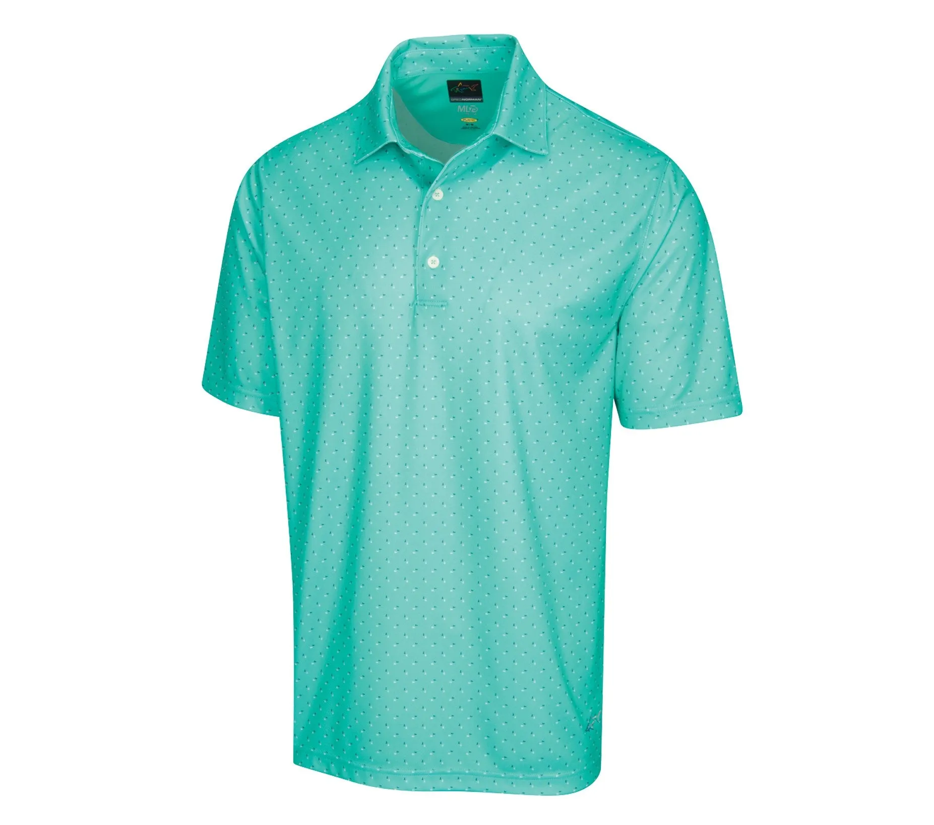 Greg Norman Mens Polo 2Below Tee Time Watermint