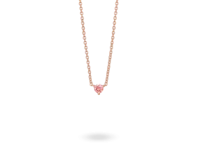 Lab-Grown Diamond ct. Mini Round Brilliant Solitaire 10k Gold Pendant | Pink