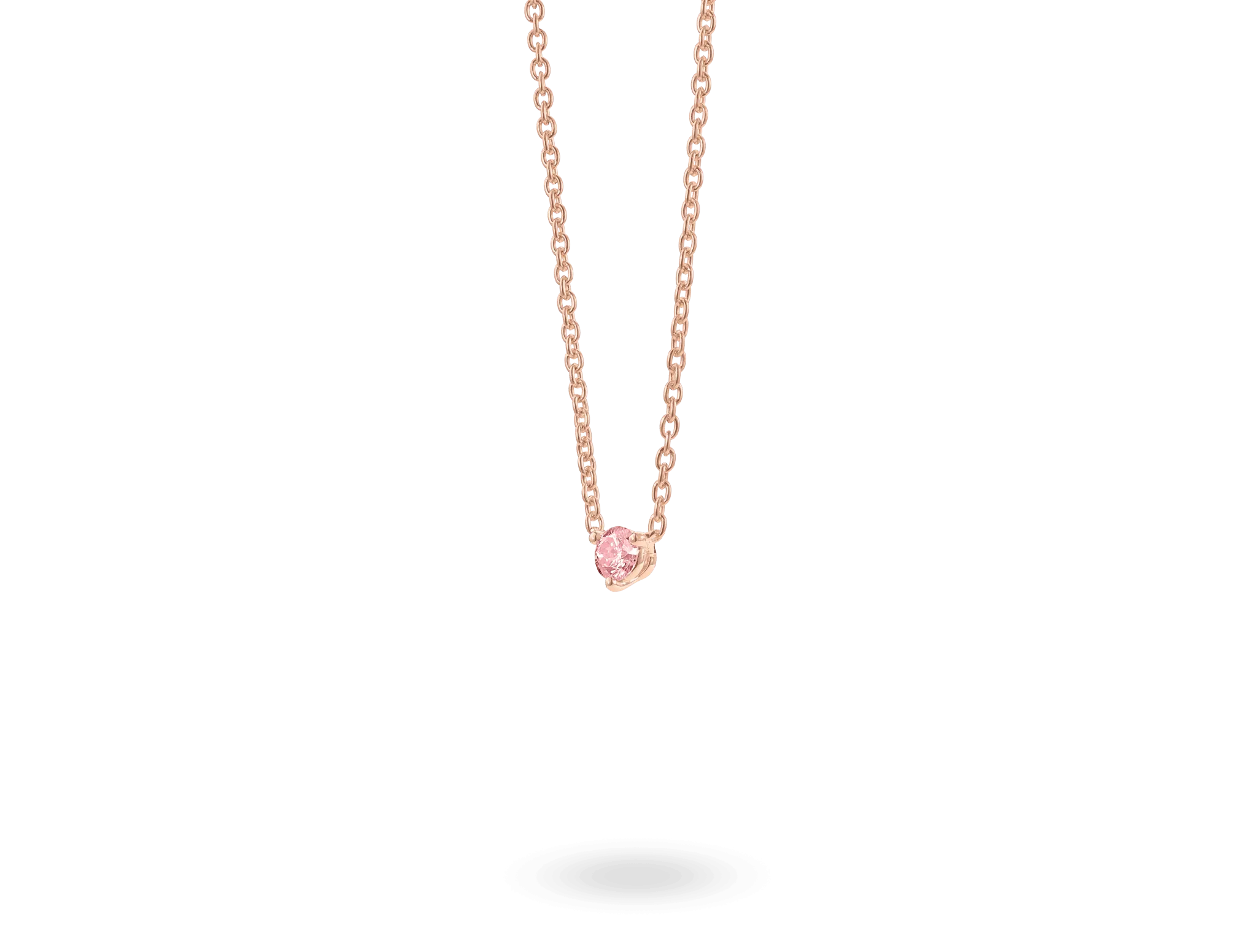 Lab-Grown Diamond ct. Mini Round Brilliant Solitaire 10k Gold Pendant | Pink