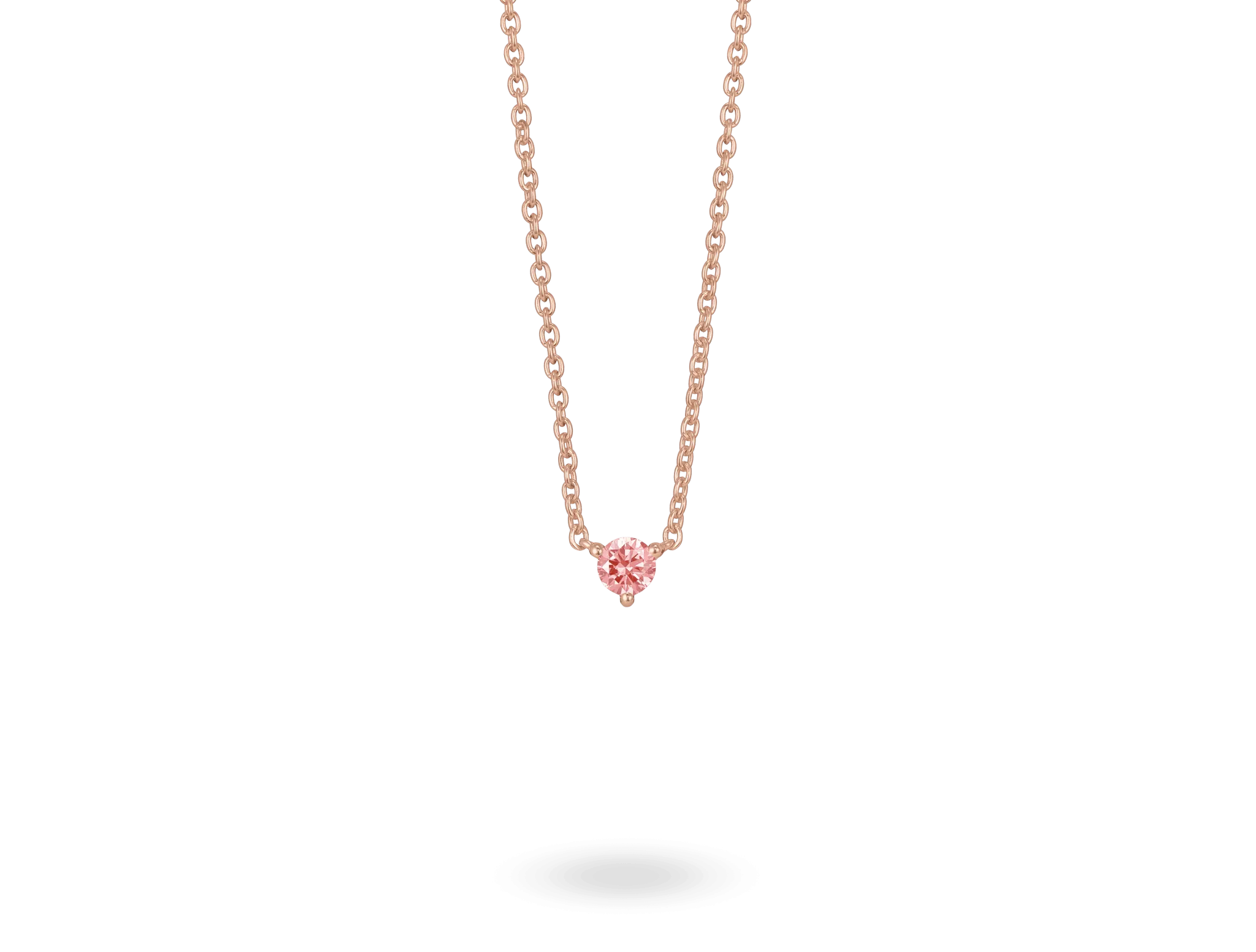 Lab-Grown Diamond ct. Mini Round Brilliant Solitaire 10k Gold Pendant | Pink