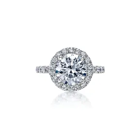 Leni 4 Carats G* VS2 Round Brilliant Lab Grown Diamond Engagement Ring in 18k White Gold