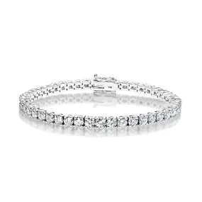 Lennice 13 Carat Round Brilliant Lab-Grown Single Row Diamond Tennis Bracelet in 14k White Gold