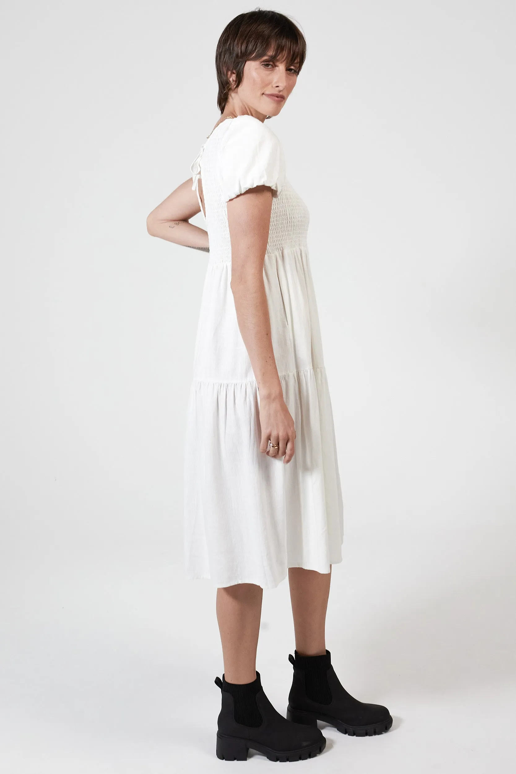 LONNIE HEMP DRESS - WHITE