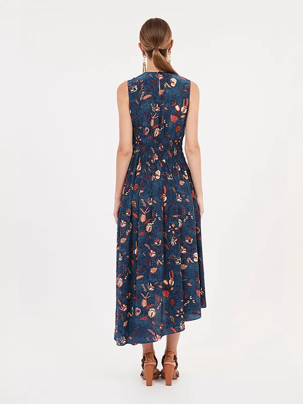 Luca Dress in Blue Dahlia