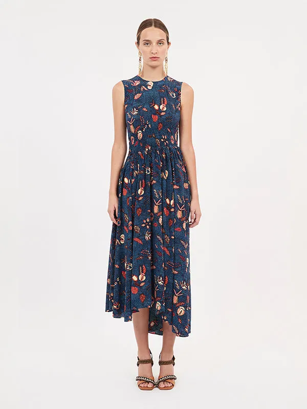 Luca Dress in Blue Dahlia