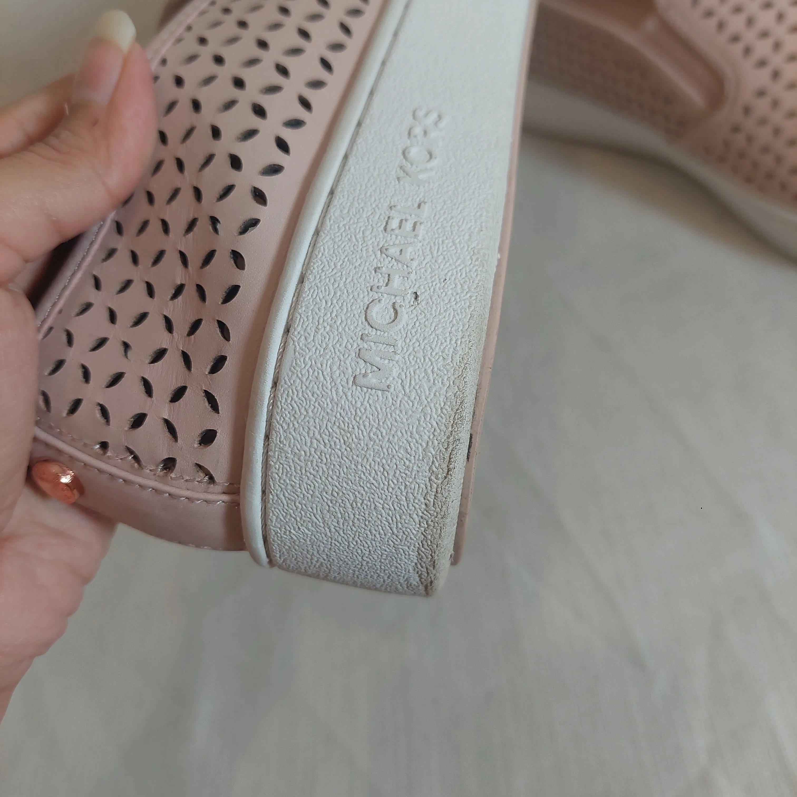 Michael Kors Jem Olivia Slip-on Pink Leather Shoes | Gently Used |