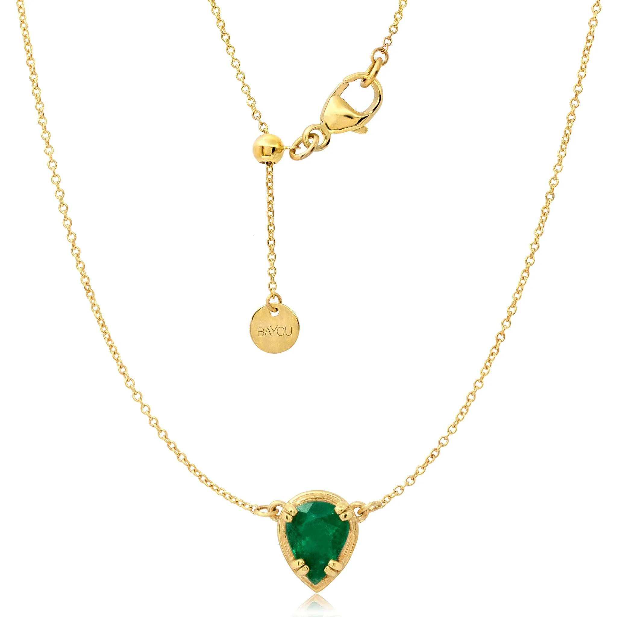 Mini Pear Emerald Rattan Necklace