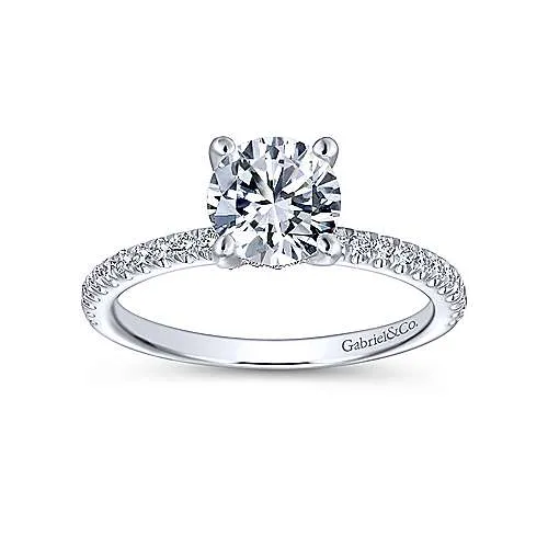 Mounting Only, 14K White Gold Diamond Engagement Ring