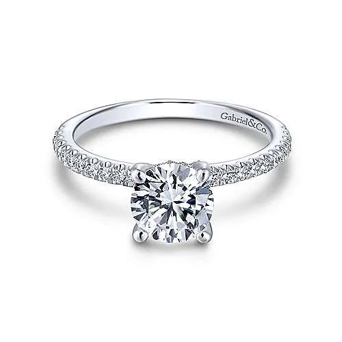 Mounting Only, 14K White Gold Diamond Engagement Ring