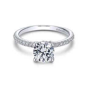 Mounting Only, 14K White Gold Diamond Engagement Ring