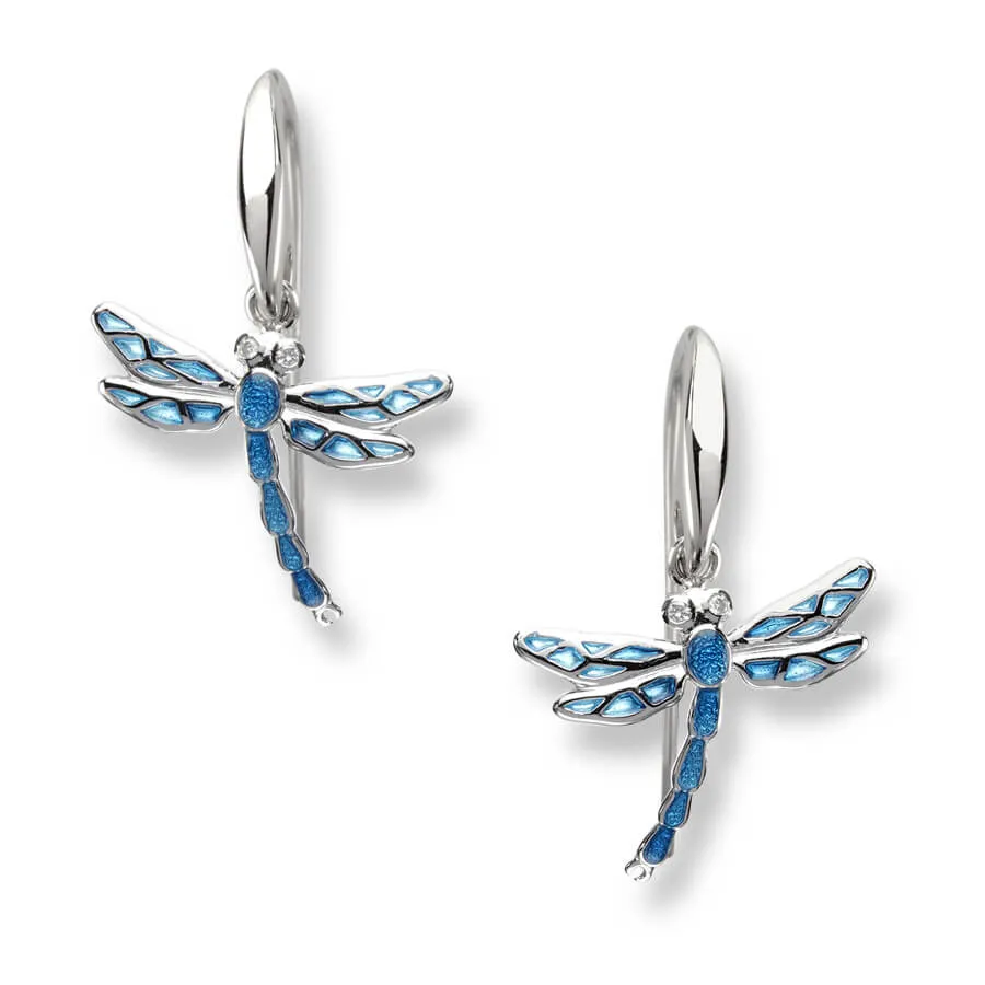 Nicole Barr Blue Dragonfly Wire Earrings