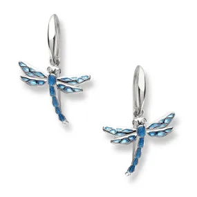 Nicole Barr Blue Dragonfly Wire Earrings