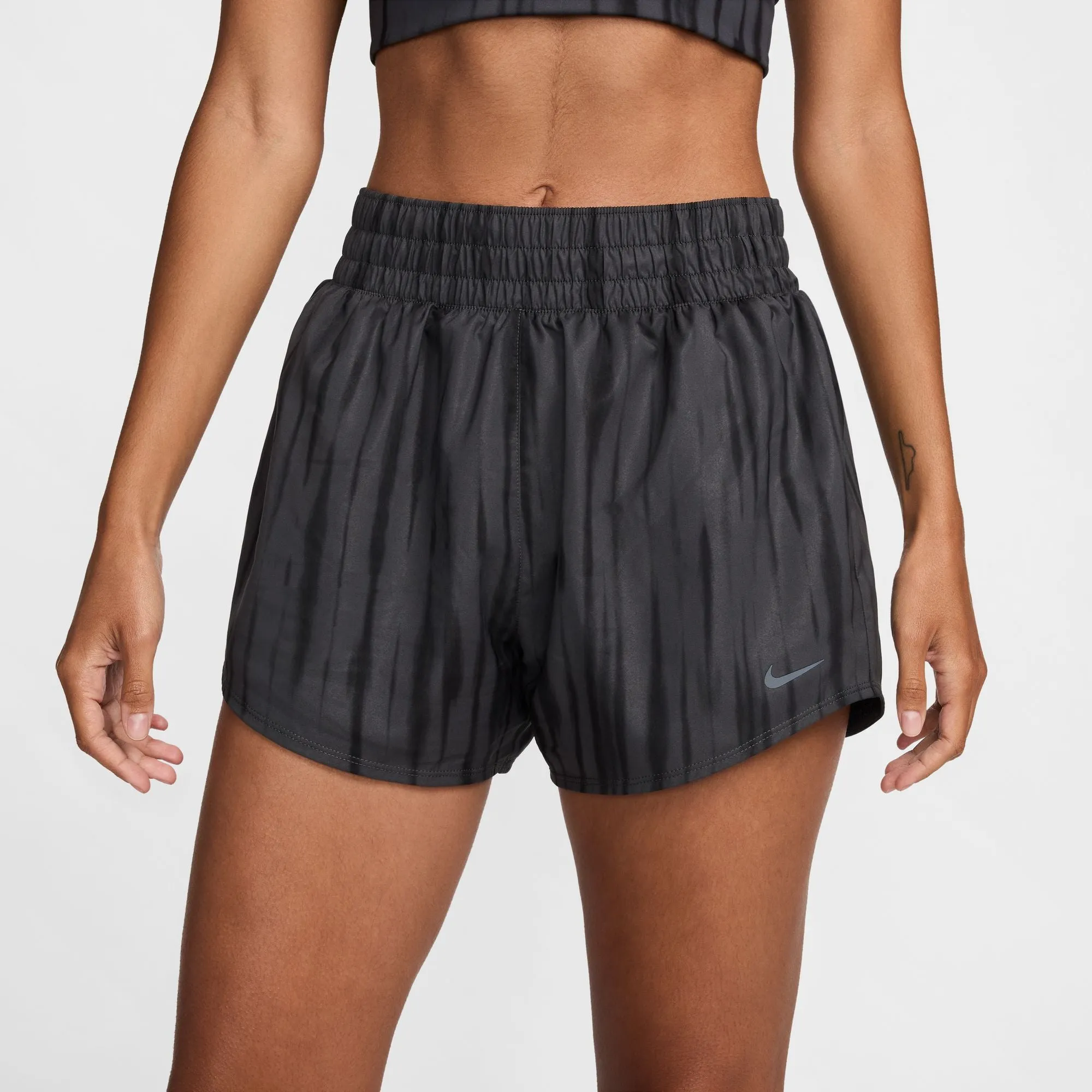 Nike Women's One Dri-FIT High Waisted 3 Inch Shorts Anthracite / Black