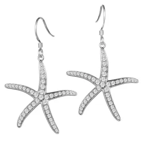 Pavé Sea Star Hook Earrings