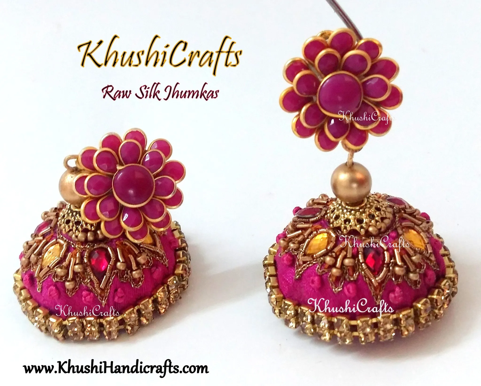 Pink Raw silk  Necklace set with Bangles with Hand embroidery(Zardosi & Aari /Maggam work)!