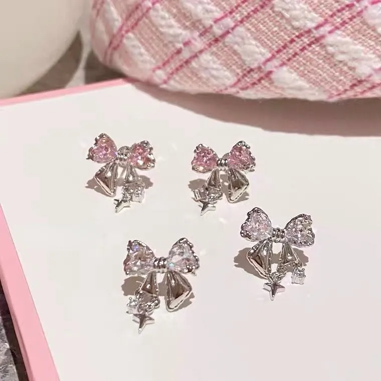 Pretty Diamond Ribbon Earrings - Kimi