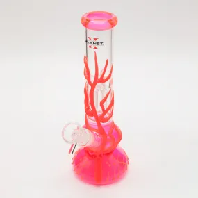 Red Lava Tree Glass Bong - Pink Base (Glow)