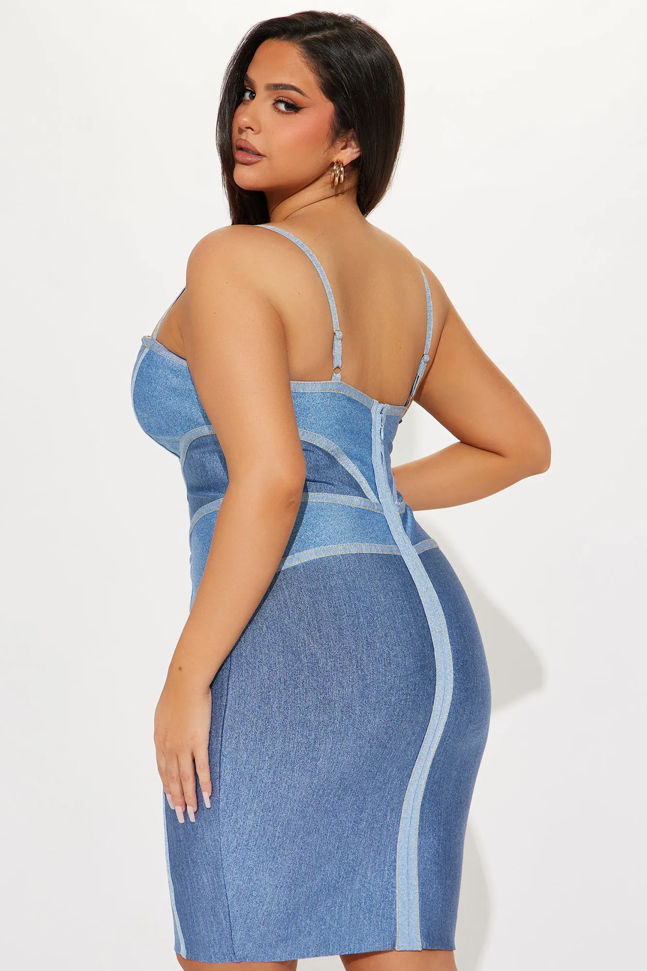 Rio Nights Bandage Midi Dress - Blue