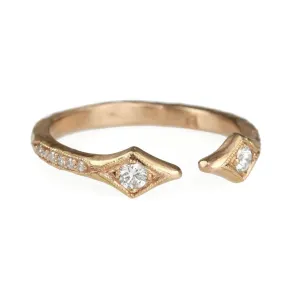 Rose Gold and Diamond Double Arrow Ring