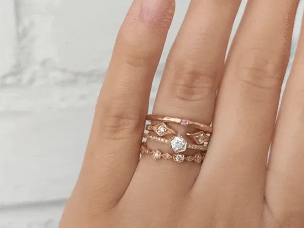 Rose Gold and Diamond Double Arrow Ring